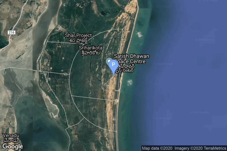 Map of Satish Dhawan Space Centre Second Launch Pad